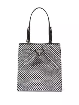 Сумка-тоут Prada с кристаллами, черный