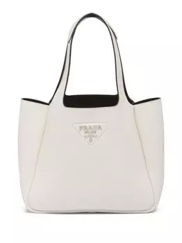 Сумка-тоут Prada с логотипом, белый