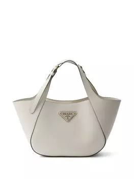 Сумка-тоут Prada с логотипом, белый