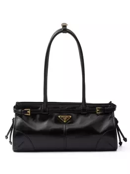 Сумка-тоут Prada с логотипом, черный