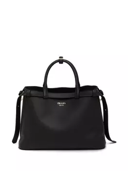 Сумка-тоут Prada с логотипом, черный