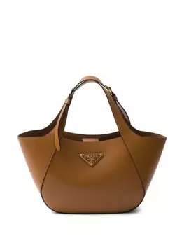 Сумка-тоут Prada с логотипом, коричневый