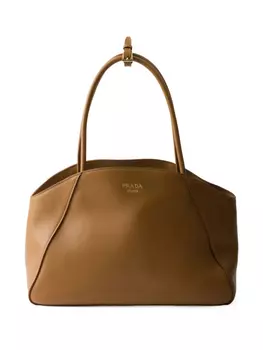 Prada сумка-тоут с логотипом, коричневый