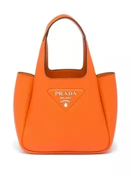 Prada сумка-тоут с логотипом, оранжевый