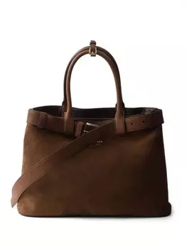 Prada сумка-тоут с пряжкой, коричневый