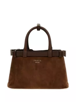 Prada сумка-тоут с пряжкой, коричневый