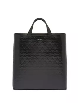 Prada сумка-тоут с тиснением, черный