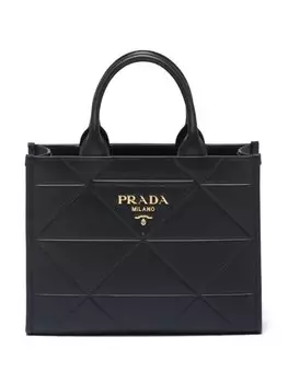 Сумка-тоут Prada с тиснением, черный