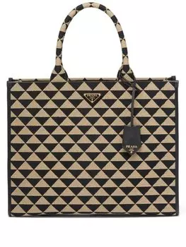 Сумка-тоут Prada Symbole с узором, черный