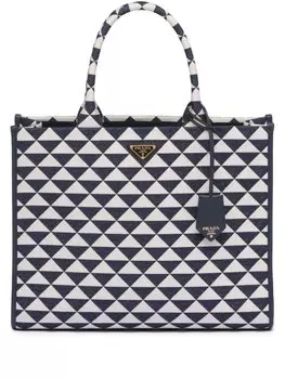 Сумка-тоут Prada Symbole с вышивкой, синий