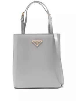 Prada сумка-ведро с логотипом, серый