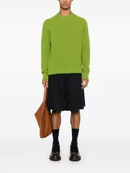 Prada свитер в полоску, зеленый