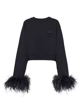 Prada толстовка с перьями, черный