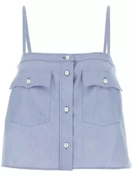 Prada топ из ткани шамбре