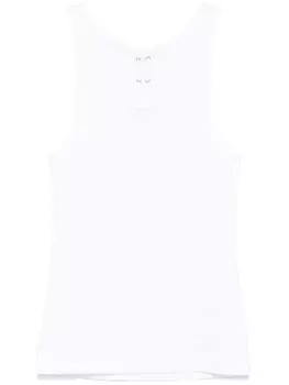 Prada топ с нашивкой, белый