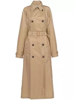 Prada тренч Re-Nylon с поясом, нейтральный цвет
