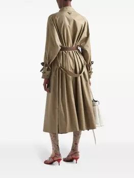 Prada тренчкот с поясом, нейтральный цвет
