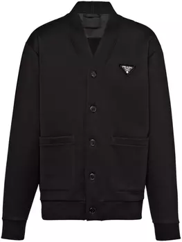 Prada triangle-logo bomber jacket, черный