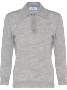 Prada трикотажная рубашка поло, серый
