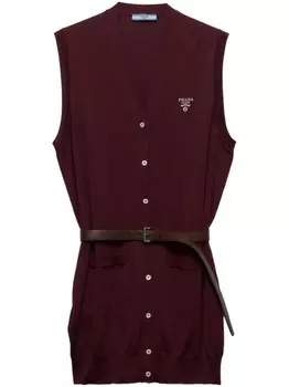 Prada трикотажное платье мини, красный