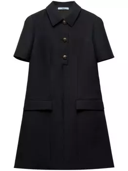 Prada трикотиновое мини-платье, черный