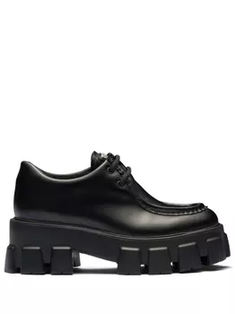 Prada туфли Monolith на шнуровке, черный