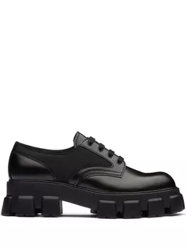 Prada туфли Moonlith на шнуровке, черный