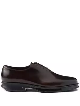 Prada туфли на шнуровке, коричневый