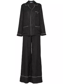 Prada твиловая кепка с вышивкой, черный