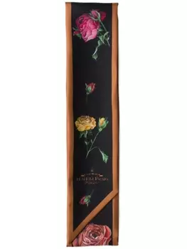 Prada твиловый шарф с цветочным принтом, черный