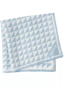 Prada твиловый шарф с принтом, синий