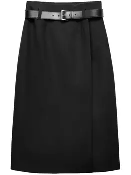 Prada юбка из габардина, черный