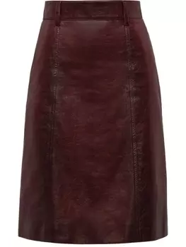 Prada юбка из кожи nappa, красный