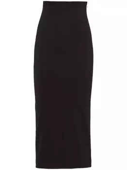 Prada юбка-карандаш миди с завышенной талией, черный