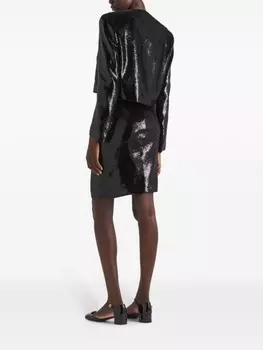 Prada юбка-карандаш с пайетками, черный