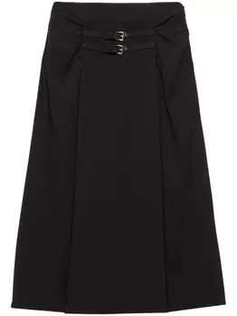 Prada юбка миди из соболя, черный