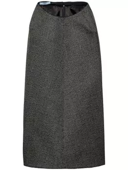 Prada юбка миди Moulin, серый