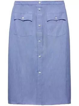 Prada юбка миди с логотипом, синий
