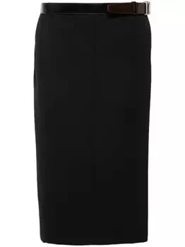 Prada юбка миди с поясом, черный