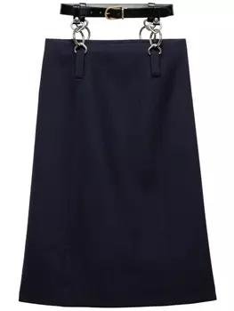 Prada юбка миди с поясом, синий