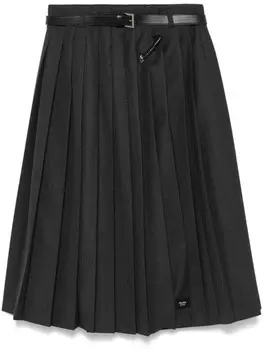Prada юбка миди со складками, черный