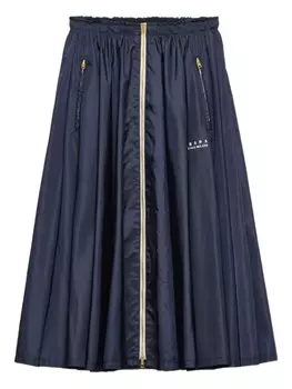 Prada юбка миди со складками, синий