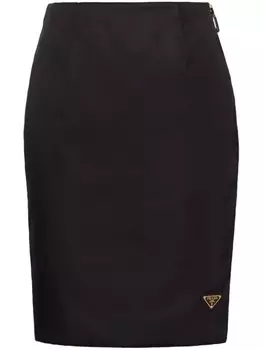 Prada юбка мини с логотипом, черный