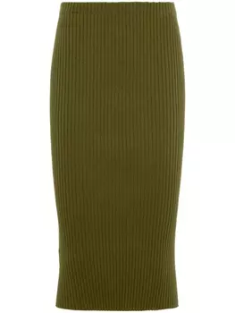 Prada юбка в рубчик, зеленый