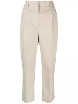 Prada укороченные брюки строгого кроя, нейтральный цвет