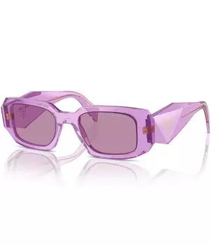 Prada Unisex PR 17WS 49 мм прозрачные прямоугольные солнцезащитные очки, фиолетовый