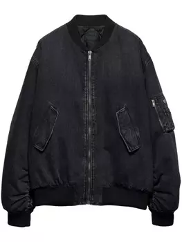 Prada утепленная джинсовая куртка, черный