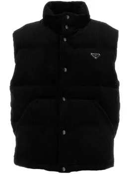 Prada вельветовая стеганая куртка, черный