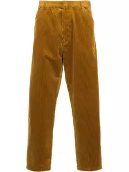 Prada вельветовые брюки с логотипом, желтый
