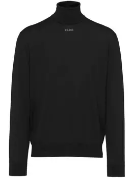 Prada водолазка с логотипом, черный